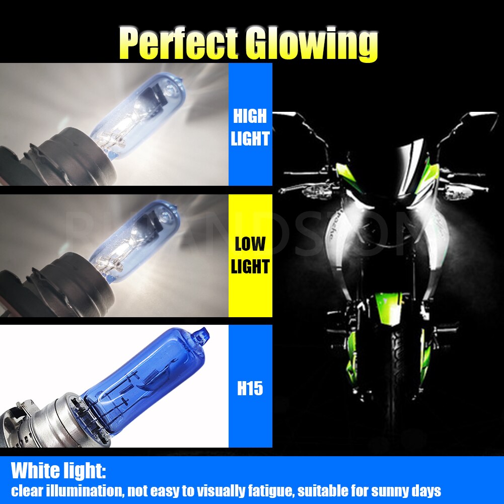 Yctze pour projecteur h15 projecteur h15 ampoules h15 lumière blanche 2pcs Blanc 80W H15 LED Light Bulbs Car Headlight LED
