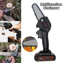 24V 0.7kg Mini Electric Chain Saw Portable Pruning Saw Rechargeable Pruning Shear Garden Tool Electric Pruner Branch Wood Cutter