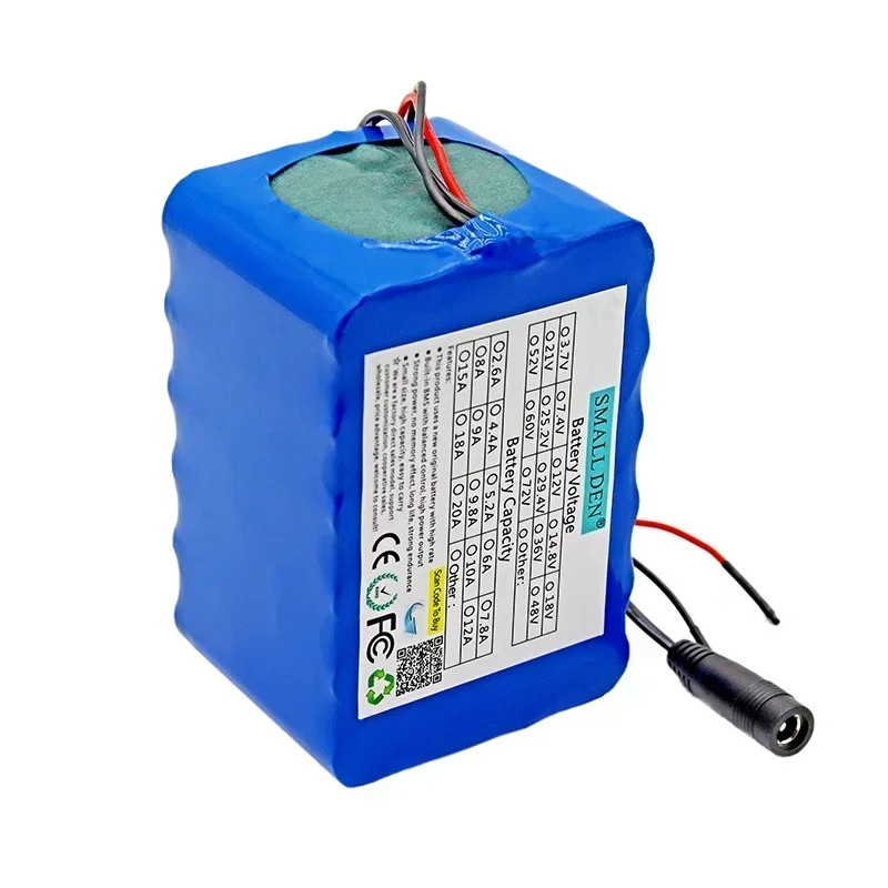 14.8V 18Ah 4S6P 18650 lithium-ion battery pack with 20A BMS, suitable for high-capacity and high-power rechargeable batteries