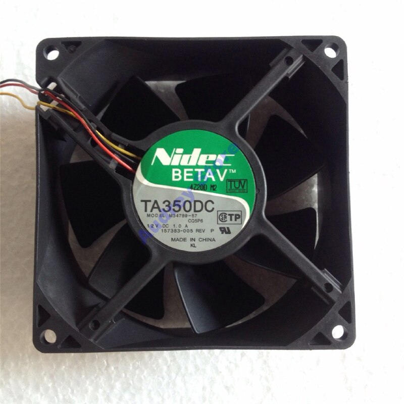 NIDEC TA350DC M34789-57 CQ4 9238 DC12v 1A 9cm 3-wire double ball bearing Cooling fan air blower