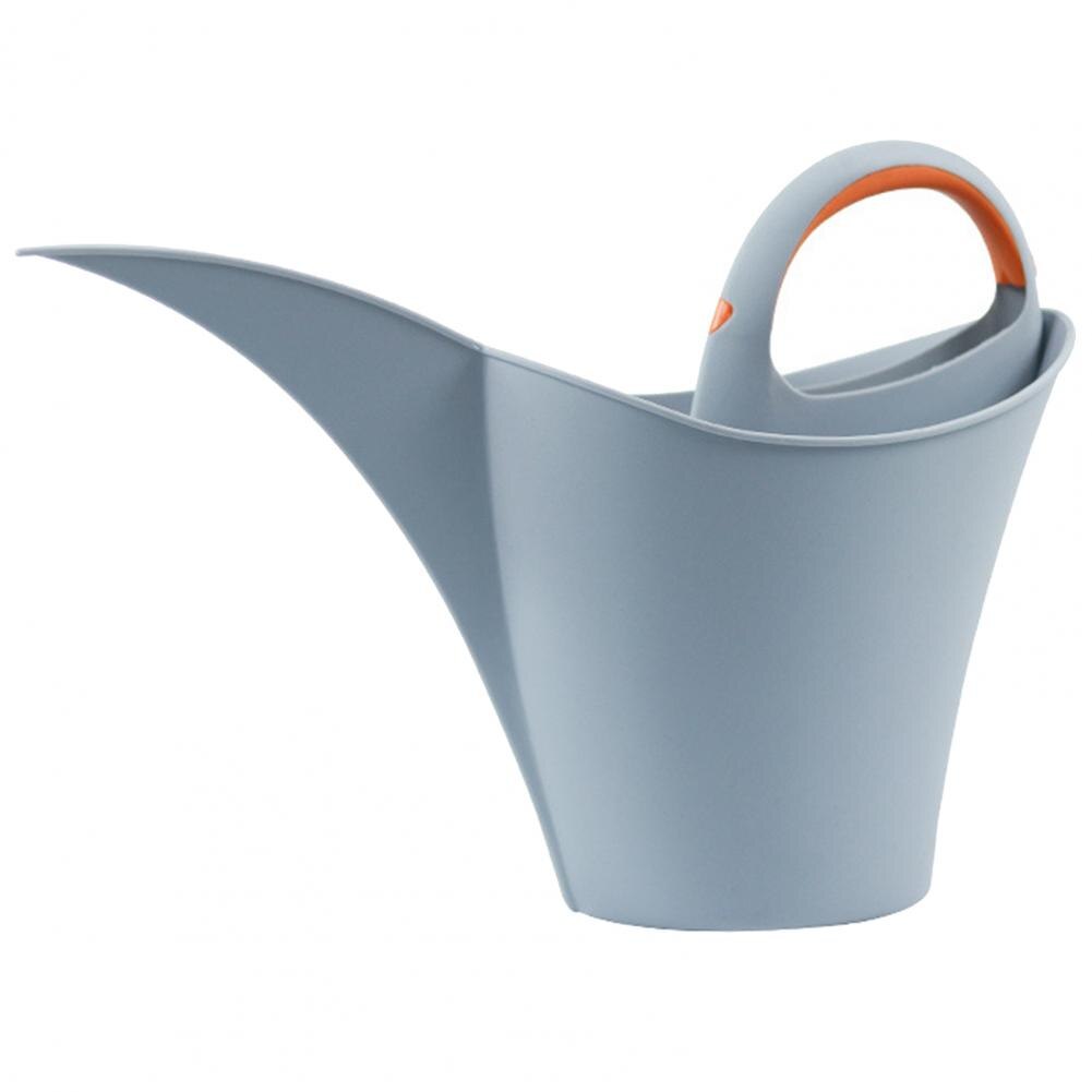 2L Watering Can Long Mouth Wear-resistant Large Capacity Flower Watering Can with Handle Garden Supplies: Silver Gray