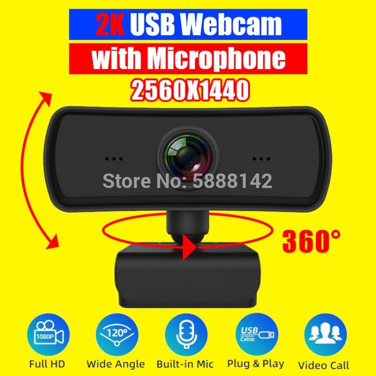 Usb Webcam 4K 2K 1080P Full HD Camara Para Computadora De Pc Computer Web Cam Thermal Camera Tablet Auto Focus with Microphone: 03 2K USB Webcam