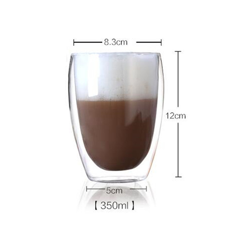 1 Pcs Double Wall Glass Cup Heat-resistant Tea Coffee Cup Handmade Beer Mug Tea Glass Whiskey Glass Cups Drinkware: G350ML