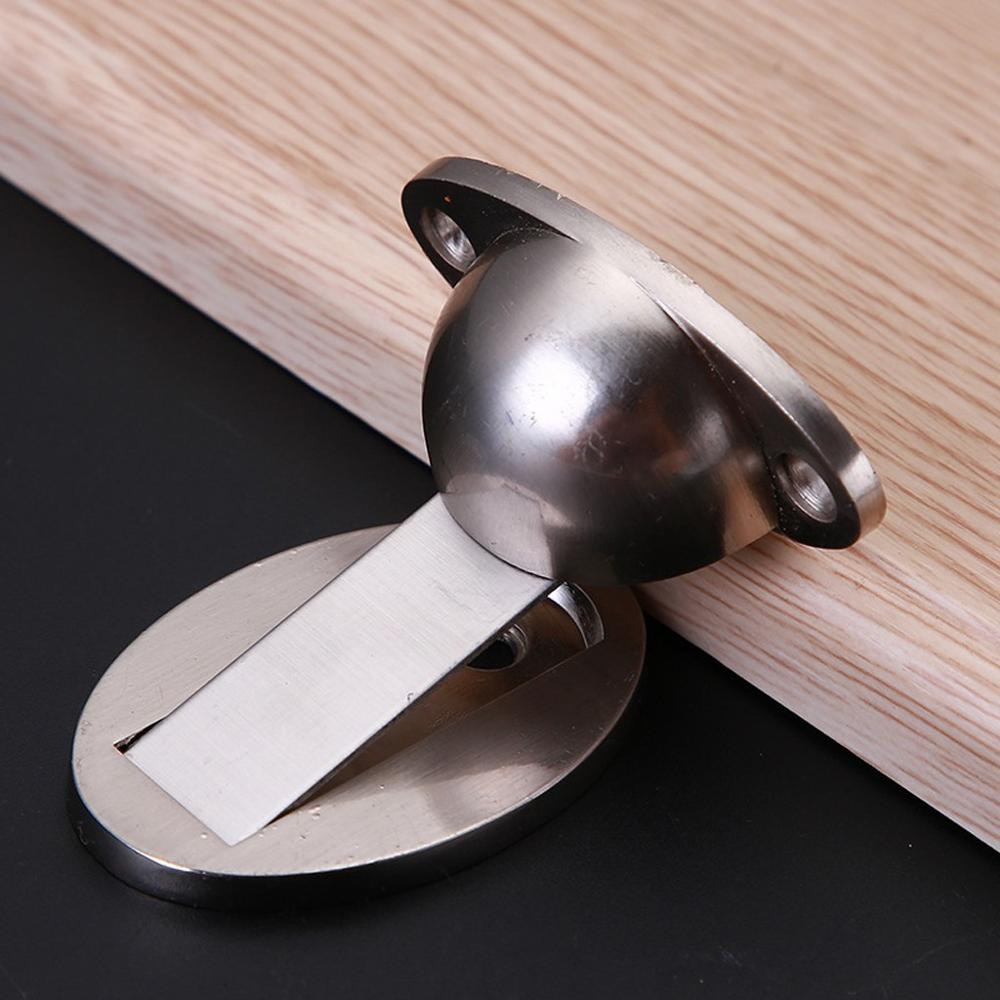 150g Door Stop Magnetic door knocker Magnetic Invisible Door Holder Stopper Doorstop Anti-Collision Floor Mounted black: Silver