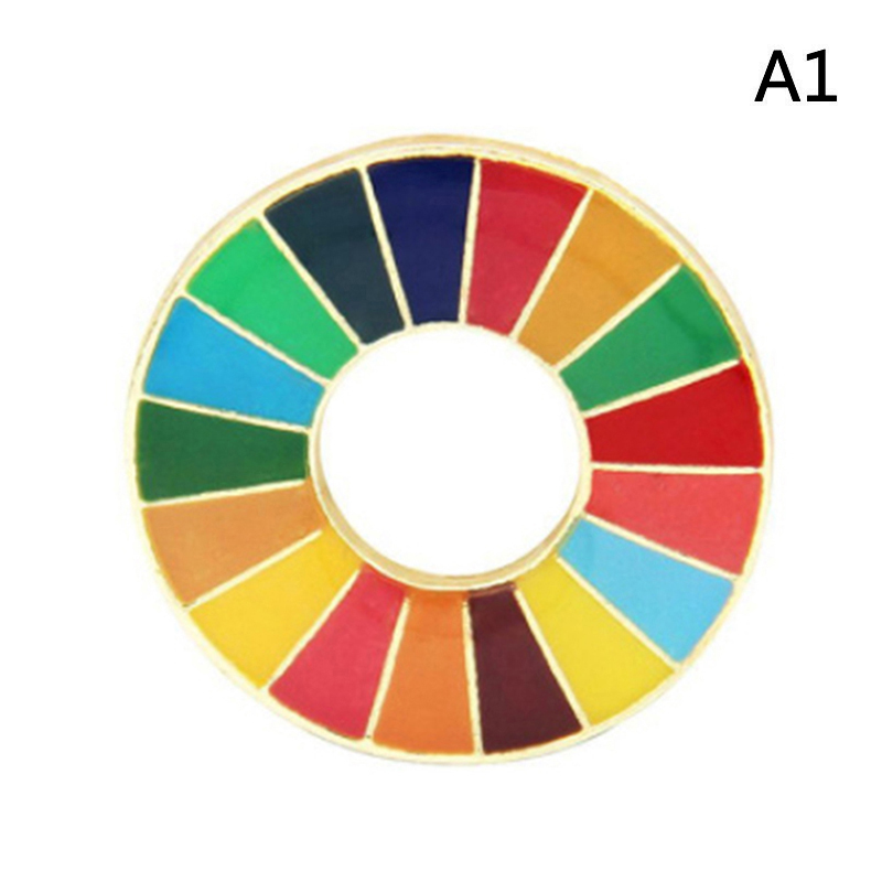 6g målene for bæredygtig udvikling broche united nations sdgs rainbow pin badge smykker til kvinder mænd lgbtq: A1
