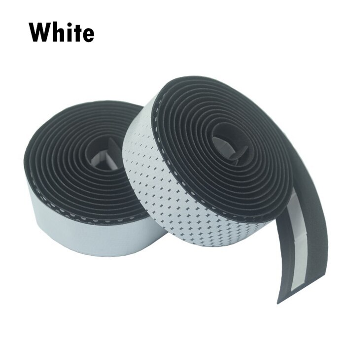 Pu cykel bånd cykel kork styr tape tape  +2 bar stik cykeltilbehør gradient cykel styr bånd: Hvid