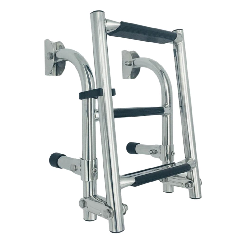 Marine Boat Stainless Steel 3 Step Telescopic Ladder - Folding Ladder for Swim Step Over Platform