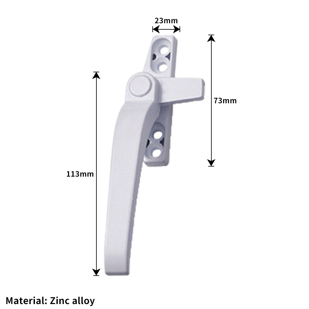2 stk. venstre højre vindueshåndtag til hjemmebeslag i aluminiumslegering, praktisk montering til husholdningsbrug: Multi