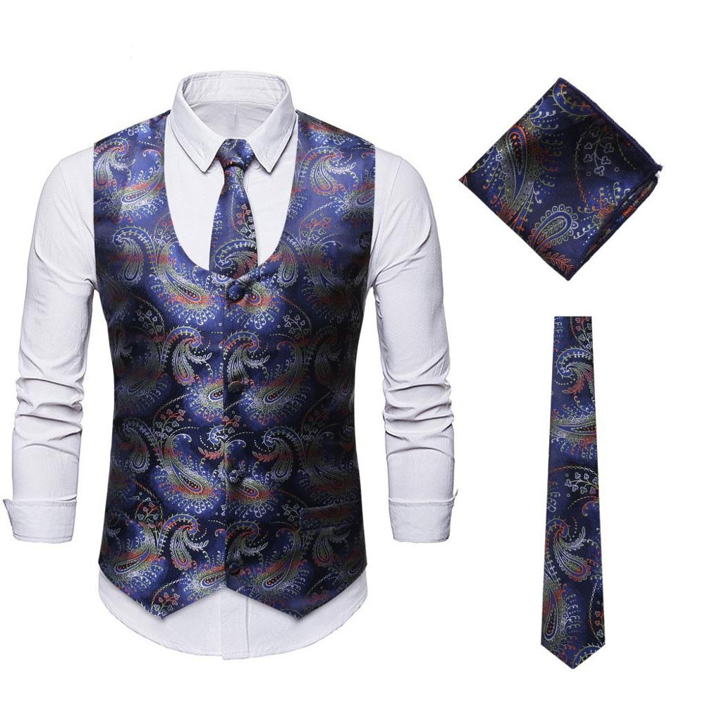 Vinröd paisley väst herr 3 st väst slips näsduksset märke bröllopsklänning väst herr chaleco hombre xxl