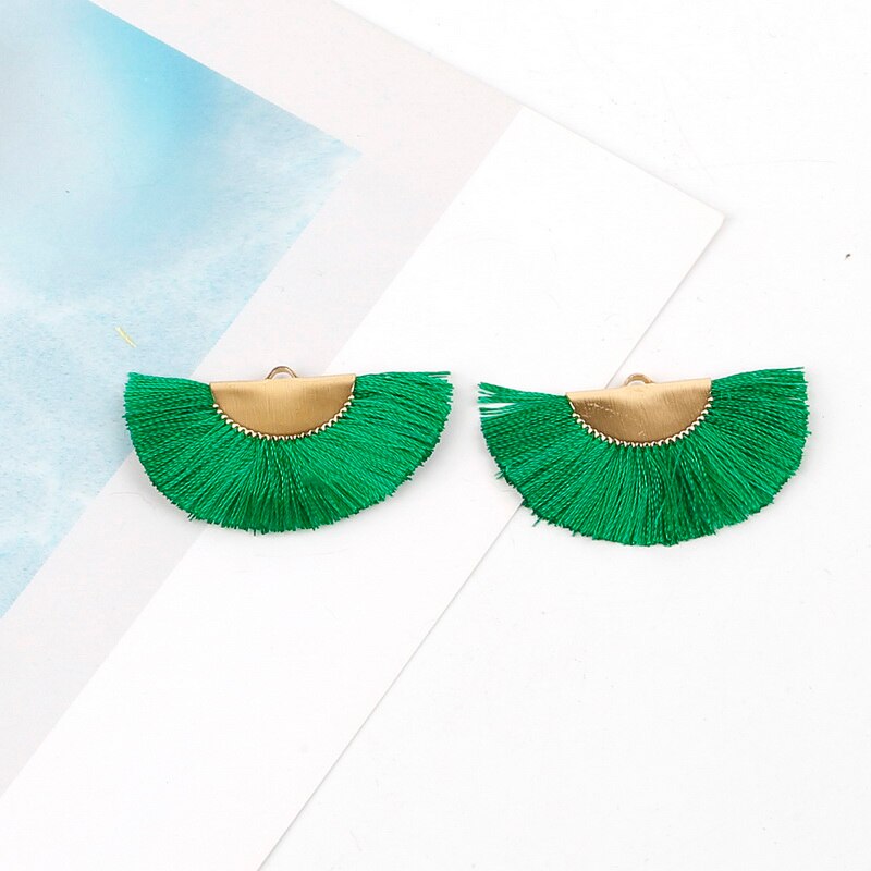 45x2 5mm/fan quaste/gold quasten/schmuck zubehör/schmuck, der/schmuck erkenntnisse/seide quasten/2 teile/beutel: green
