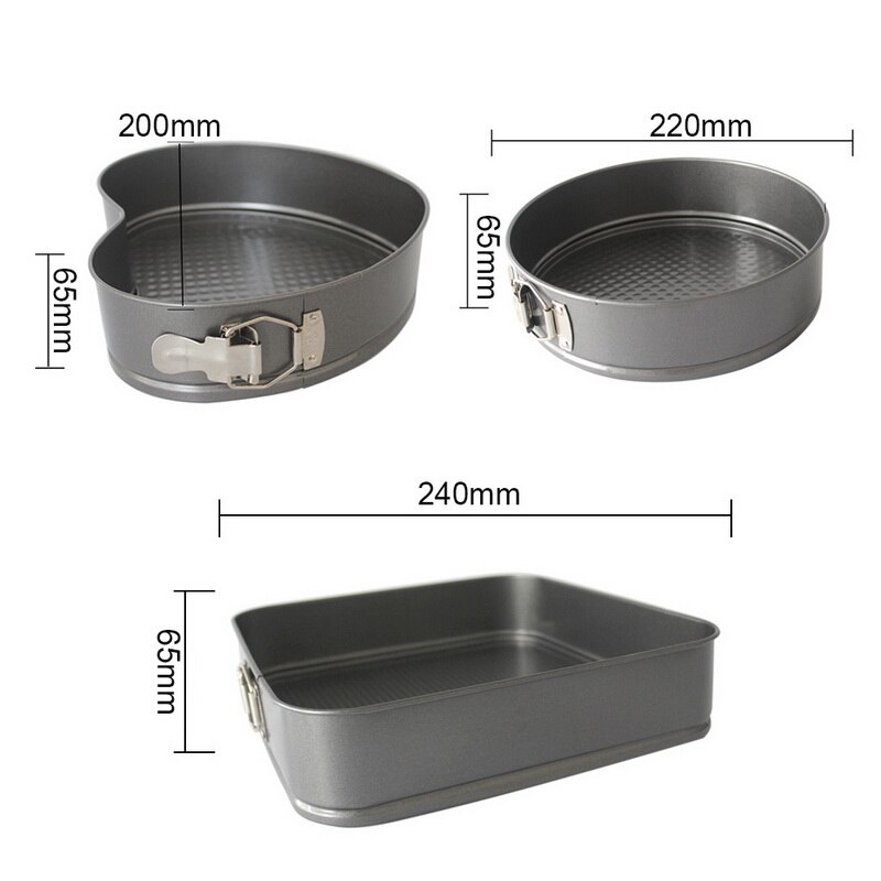 3PC Backformen Backen Pfannen Küche Kuchen Schimmel Kleine Runde Backform Schwere Kohlenstoff Nicht-Stock Slipknot Abnehmbare Basis tablett