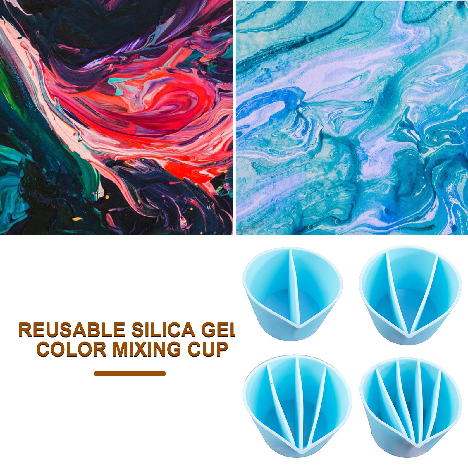 Silicone Epoxy Resin Mixing Cups DIY Epoxy Resin Distribution Measuring Cup Tools for Jewelry Making Painting Color Mixing Cup