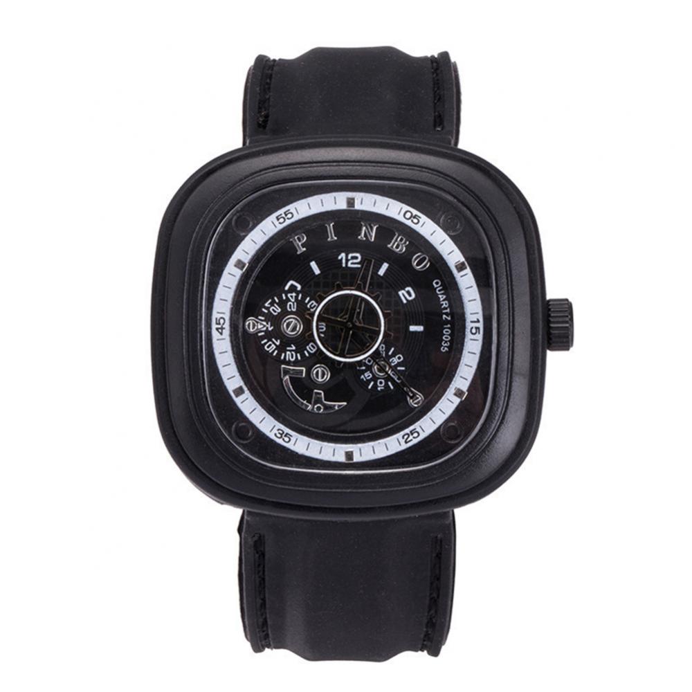 Sport Men's Watch Large Square Dial Silicone Strap Analog Quartz Wrist Watch Decor montre homme часы мужские наручные