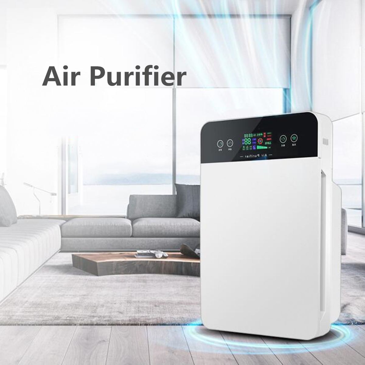 Purificateur d'air Intelligent, stérilisateur, nettoyage de la fumée et de l'air, filtre Hepa domestique Intelligent avec télécommande