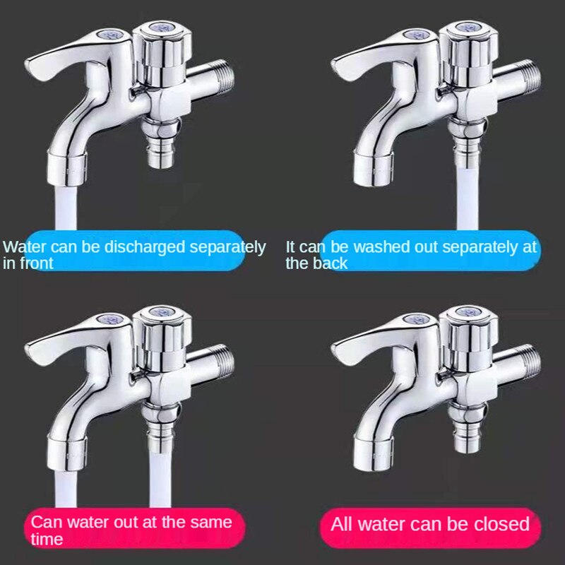 The Special Faucet For Washing Machine One In And Two Out Dual-Use 4 Points All-Copper Faucet Lengthened Mop Pool Tap
