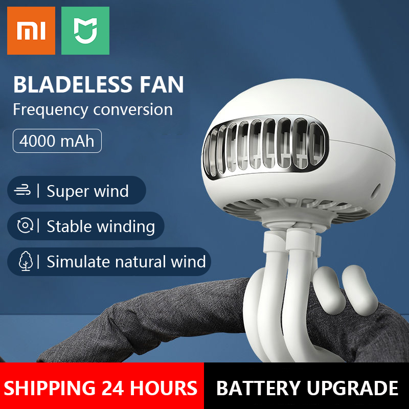 Xiaomi-Mini ventilador portátil de mano, Personal, para cochecito de bebé, asiento de coche, ventilador de escritorio, viene con un trípode flexible con forma de pulpo