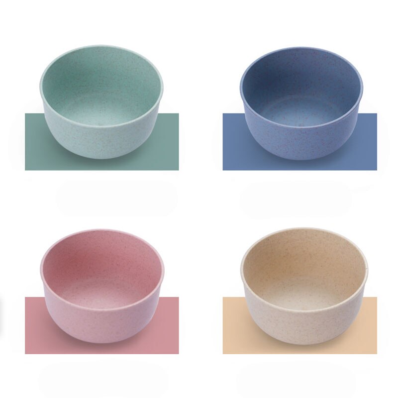 Eco-friendly Wheat Straw Children Rice Noodle Salad Bowl Household Tableware Plate Snacks Dish Eco-friendly Kitchen Tableware