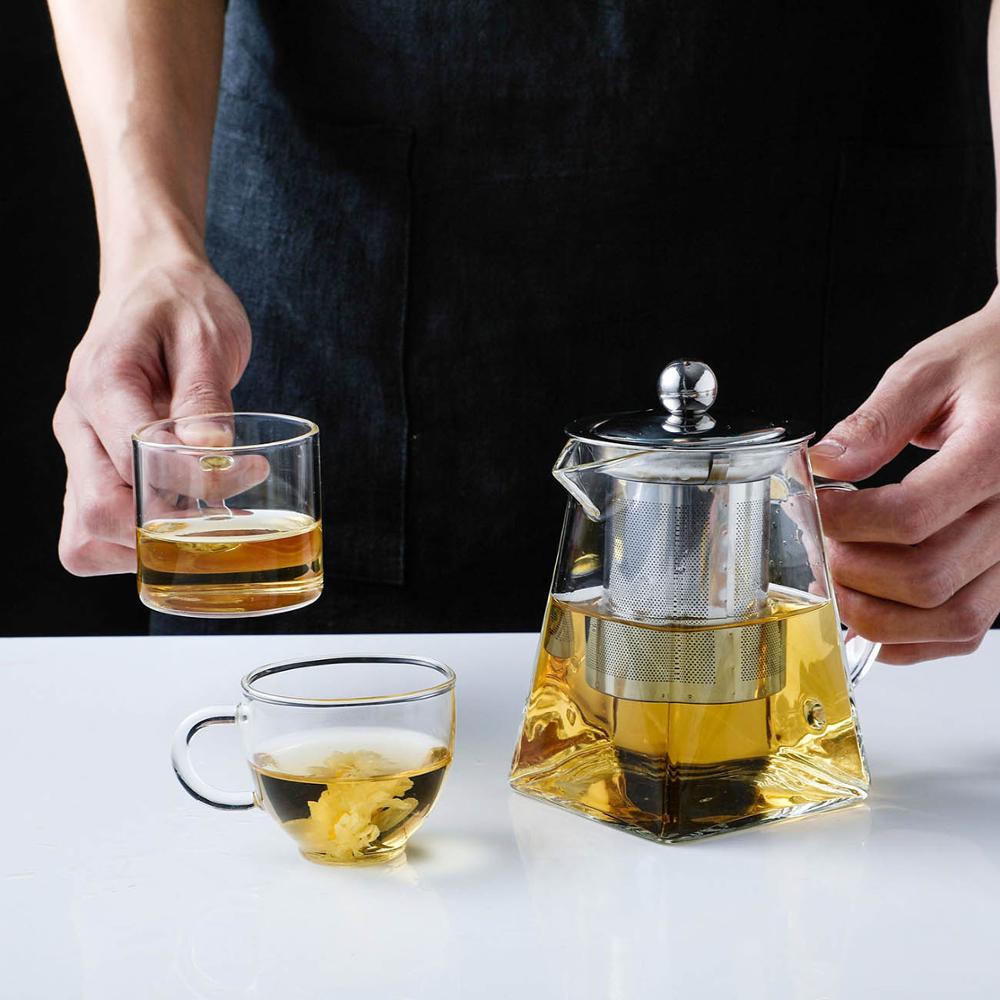 400/500ML Hoge Temperatuur Glazen Theepot Chinese Thee Set Puer Waterkoker Koffie Glas Maker Handig Office Tea Pot met Filter