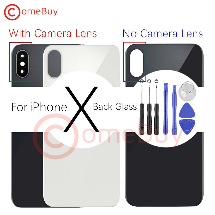 Capa traseira para iphone x, capa de vidro para celulares apple iphone x armação de lente da câmera,