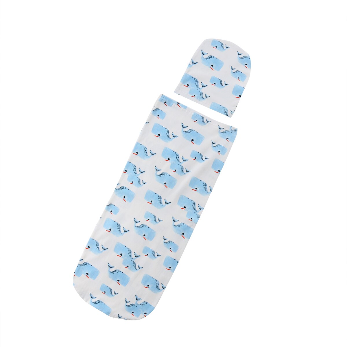 Emmababy Pasgeboren Baby Jongens Meisjes Leuke Inbakeren Deken Slapen Inbakeren Mousseline Wrap + Hoed 2 stks: Whale