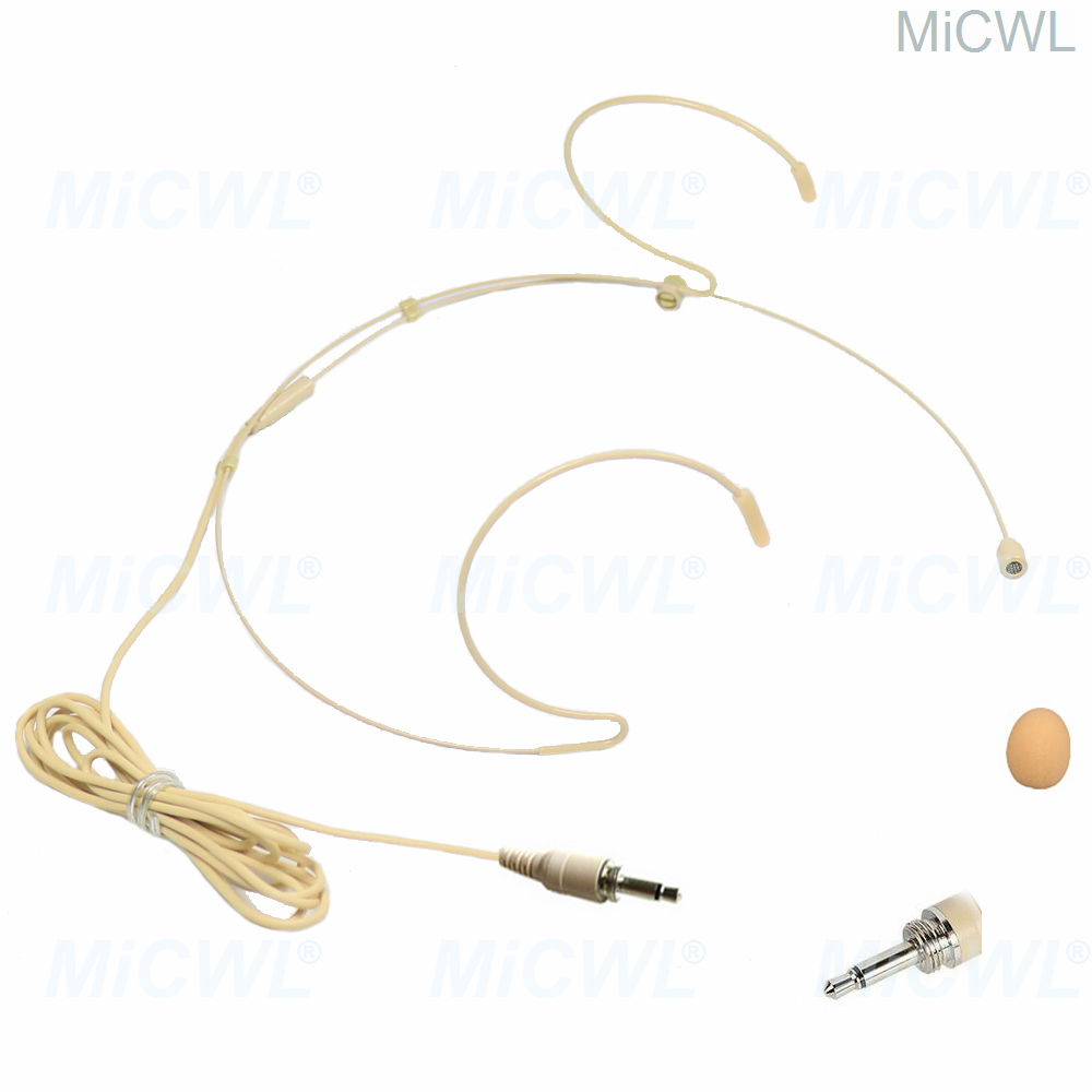 Beżowy HM200 ukryty Mini mikrofon z podwójnym zestaw słuchawkowy dla Shure Sennheiser AKG MiPro Audio-Technica Wirelss etui z suwakiem z paskiem: Brązowy