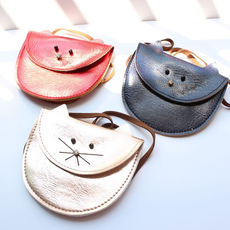 Le plus petit chat sac de messager pour enfants bébé filles mignon chat porte-monnaie Mini sac à bandoulière enfants petit sac