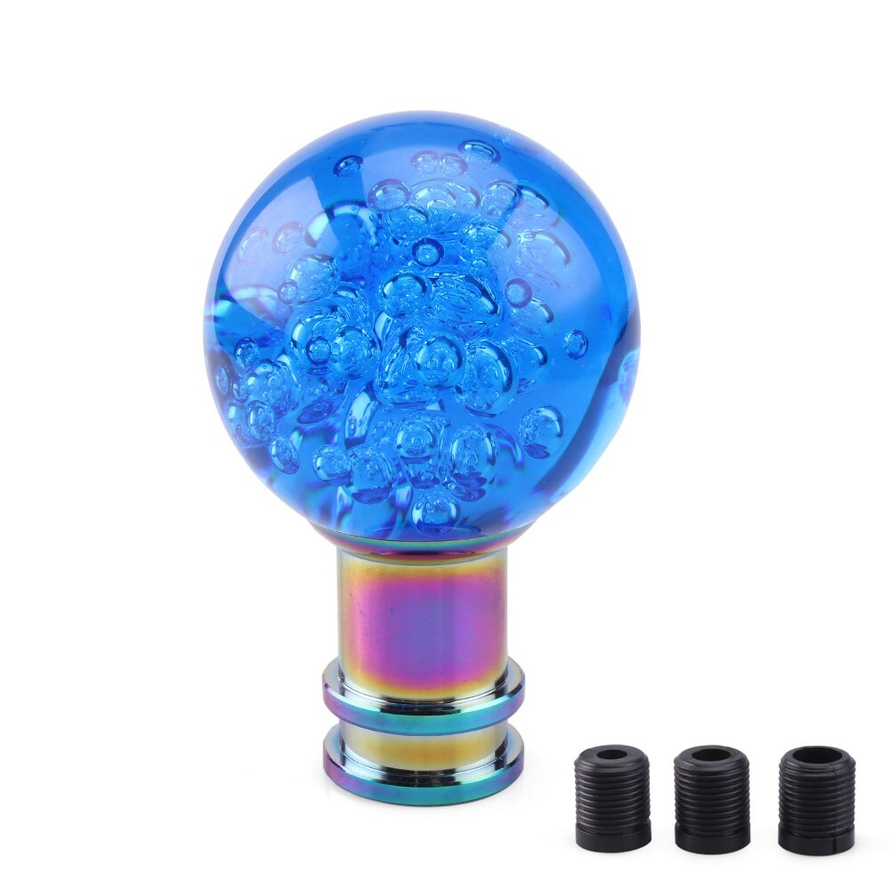 Car Manual Shift Knob Gear Shifter Head Shift Knob Stick Crystal Transparent Bubble Pink Blue White Gear Shift Knob RS-SFN081: dark blue