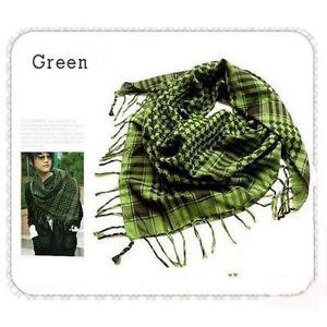 Women Men Unisex Checkered Arab Grid Neck Keffiyeh Palestine Scarf Wrap 100*100 cm 5 Colors: green