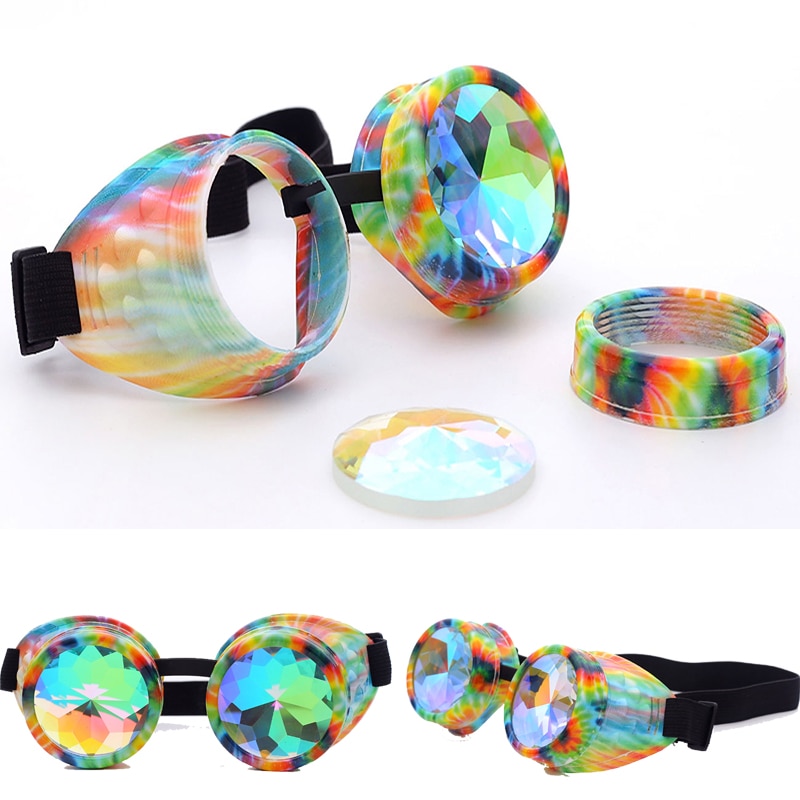 C. F. GOGGLE Halloween Kaleidoskop Bunte Brille Steampunk Frauen retro Brille Männer Party EDM Sonnenbrille gebeugt Objektiv