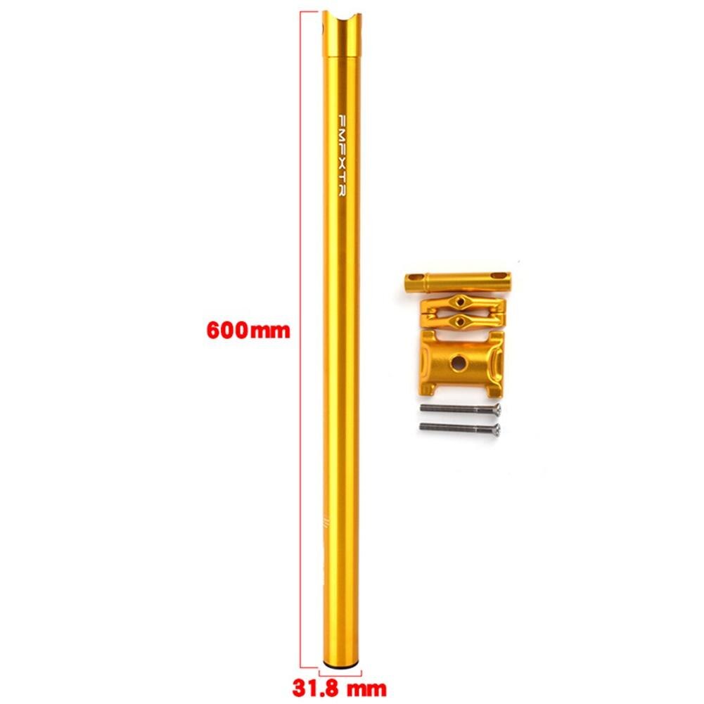 Tija de sillín de bicicleta plegable, aleación de aluminio, Urltra ligera, 31,8/33,9mm, 412: Gold 31.8x600mm