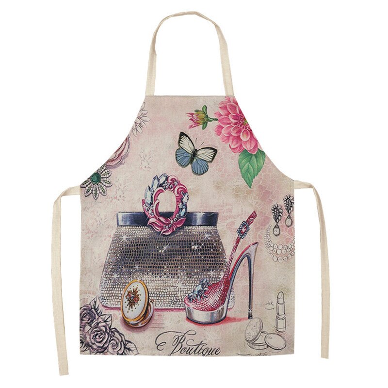 Vintage väska klänning skor köksförkläden för kvinnor bomull linne husmanskost bakning midja haklapp pinafore rengöringsverktyg: 2 / 47 x 38cm