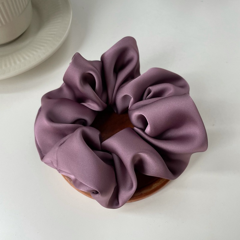 Accesorios para el cabello De Seda francesa para Mujer textura elástica Cheveux Complementos De Scrunchies Gomas Pelo Mujer bandas corbata satén: Gris claro