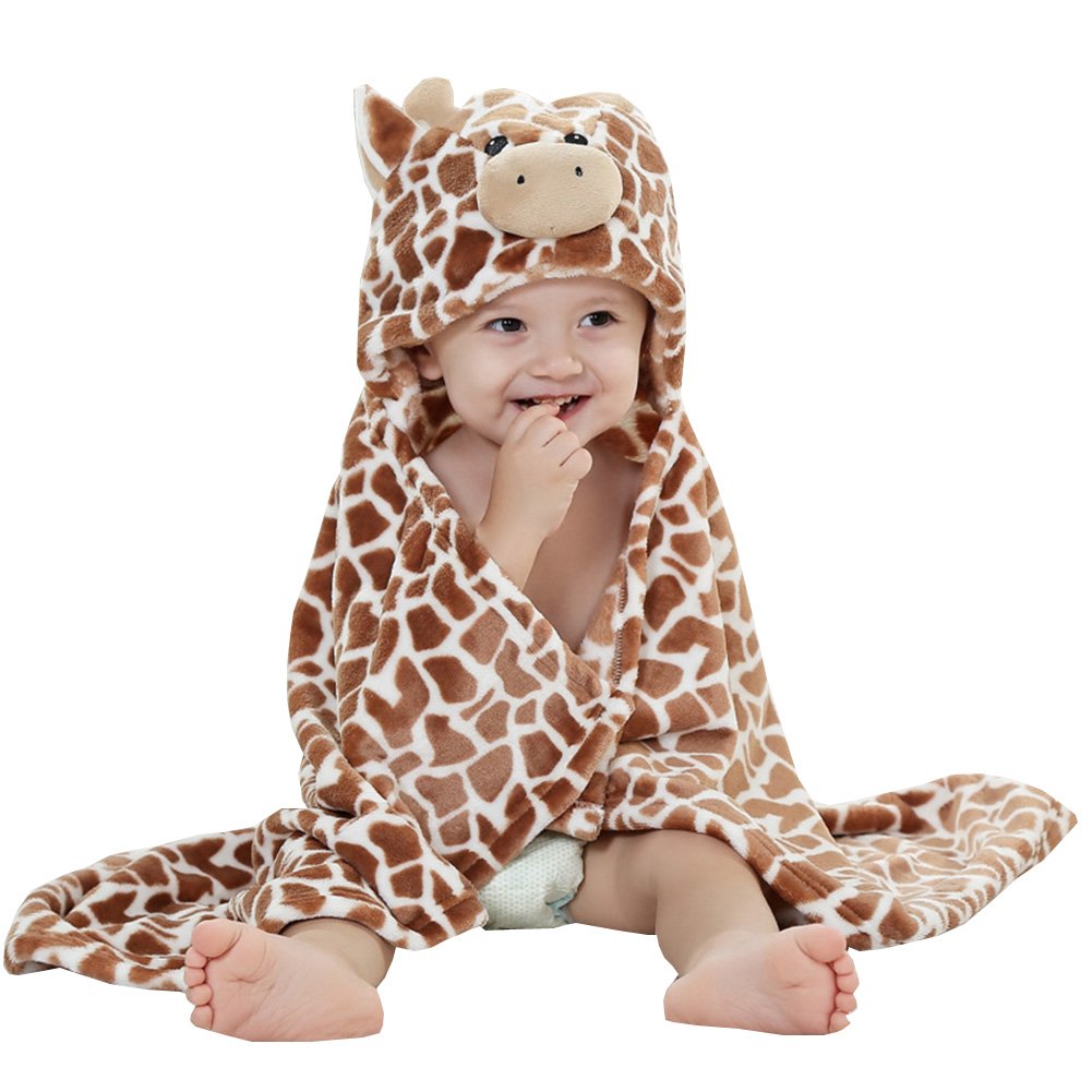 100 x 100cm søde bjørnformede baby hætteklædte badekåbe bløde spædbarn nyfødt håndklæde giraf håndklæde tæppe baby badehåndklæde tegneserie håndklæde