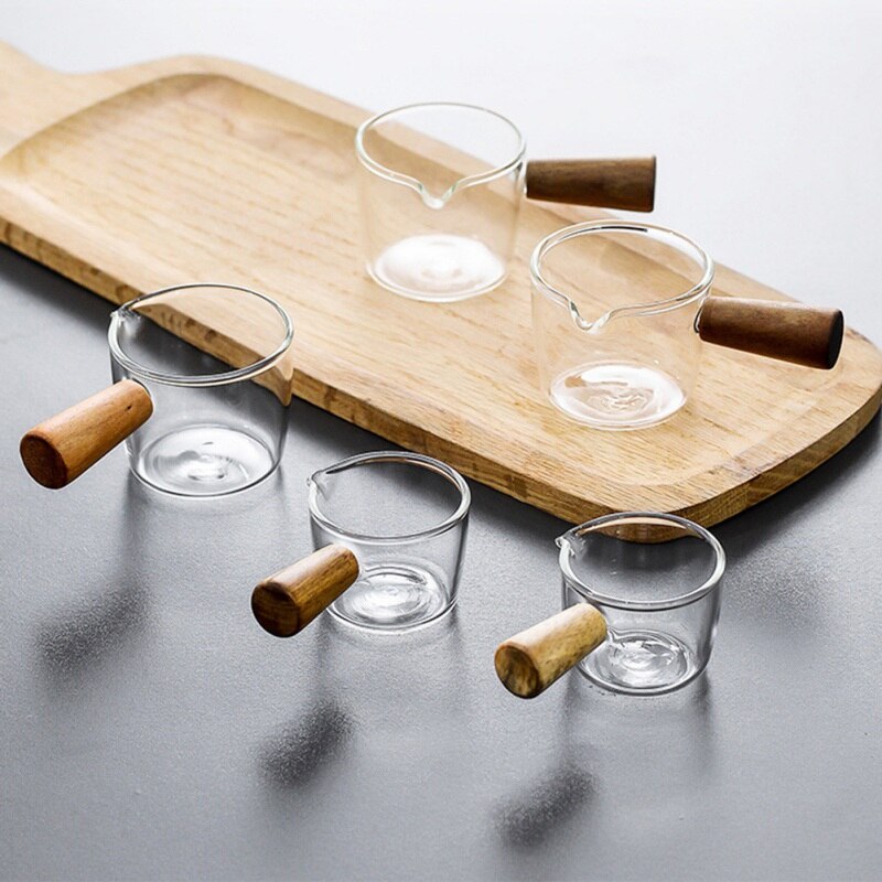 Japanese Style Taste Dish Heat resistant Multi-functional Coffee Mini Milk Cup Glass Sauce Dish Vinegar Plate Gravy With Handle