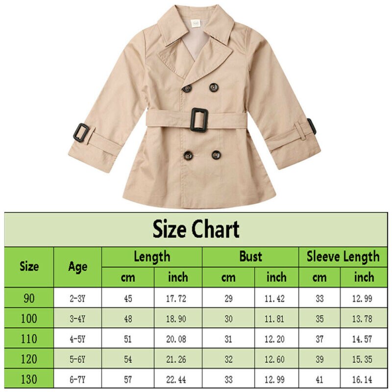 Girls Kids Long Trench Coat Winter Warm Jacket Party Dress Windbreaker Button Outerwear Jackets Overcoat Snowsuit