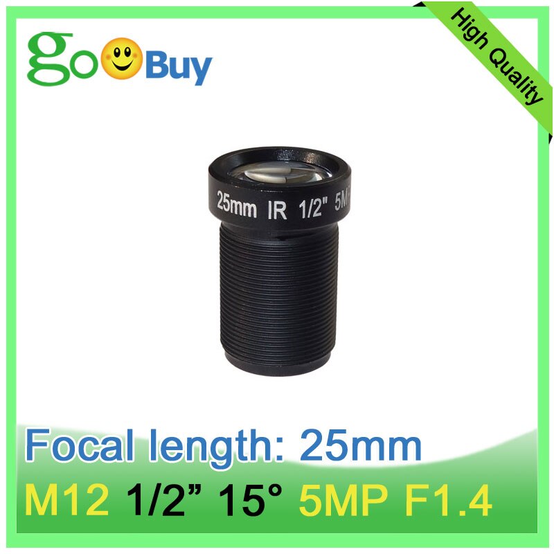 M12 EFL 25mm long focus lens F1.4 dark light for night vision CCTV camera for 1/2" sensor 5MP HD telephoto starlight lens