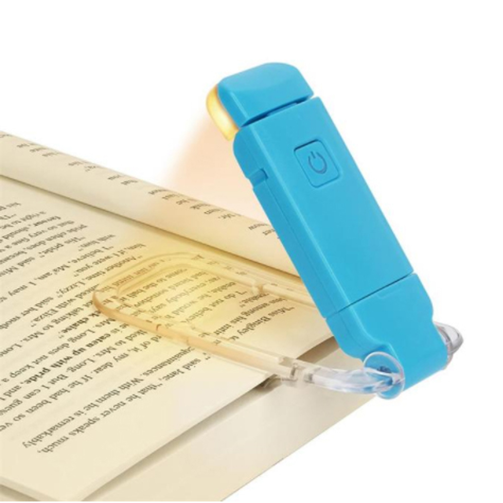 Luz de lectura de libros para lectura de cama, recargable, portátil, con Clip, luz de lectura LED, Mini lámpara de escritorio alimentada por USB regulable: BLANCO