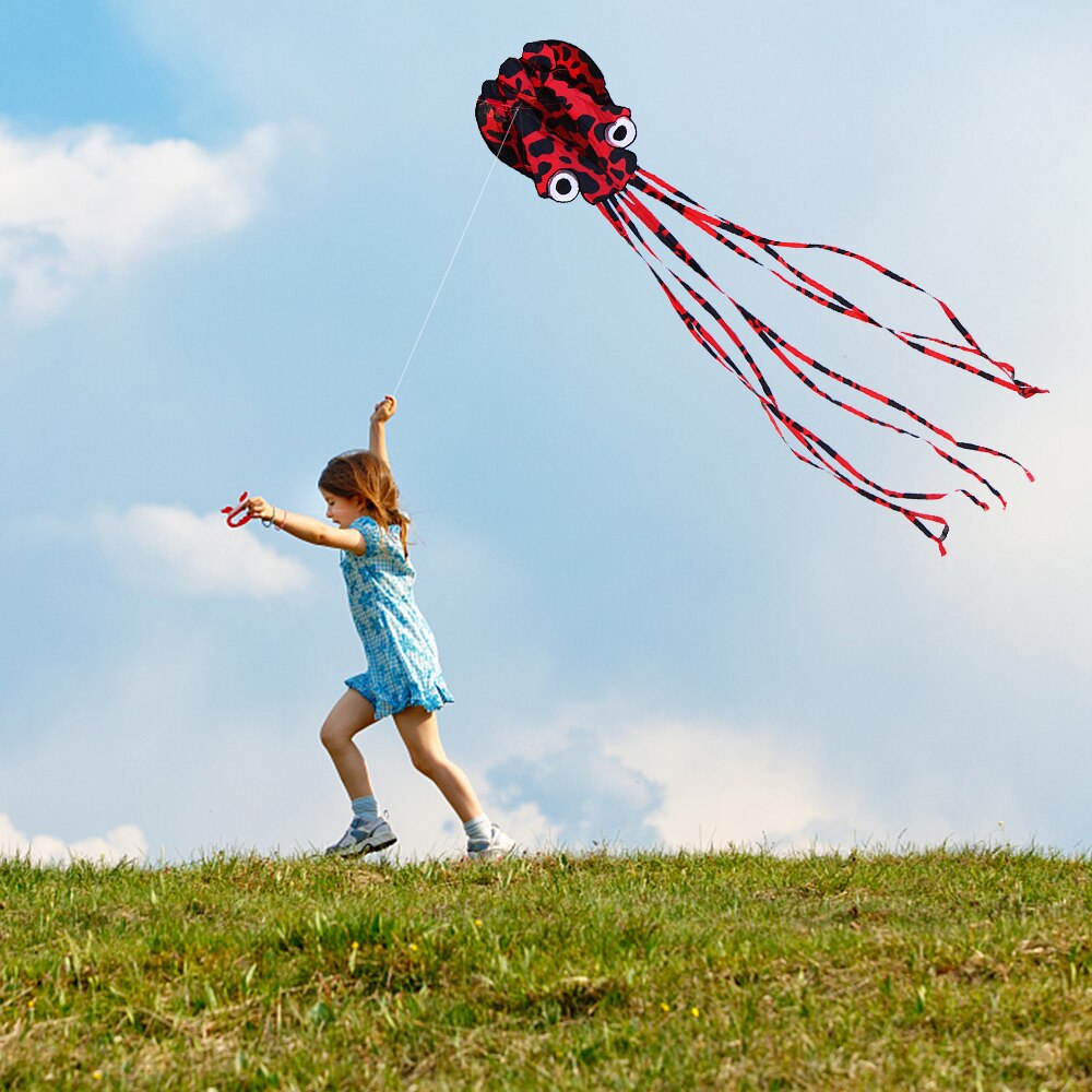 80 Cm X 400 Cm/2.6X13 Voeten Frameloze Octopus Parachute Stunt Kite Enkele Lijn Zacht Parafoil Kite outdoor Beach Fun Sport