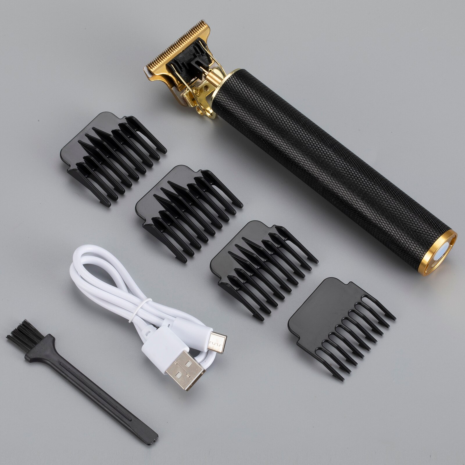 All In One Hair Trimmer For Men Hair Clipper Set Kit Electric Usb Rechargeable 0mm Zero Cordless Haircut T9 Barber: black