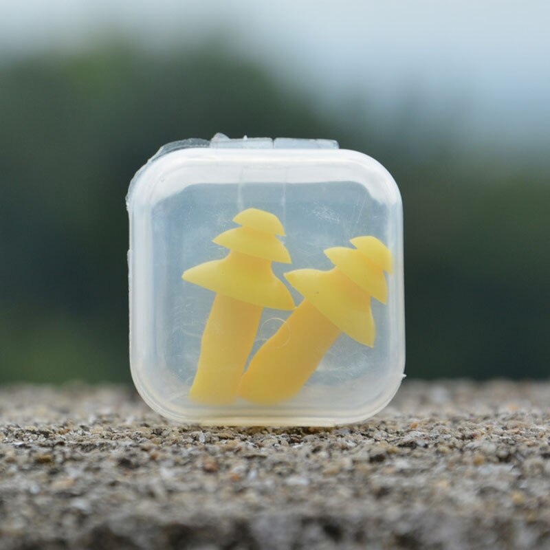 Soft mushroom Silica gel Ear Plugs Tapered Travel Sleep supplies Noise Prevention Swimming waterproof Earplugs MR125: Yellow