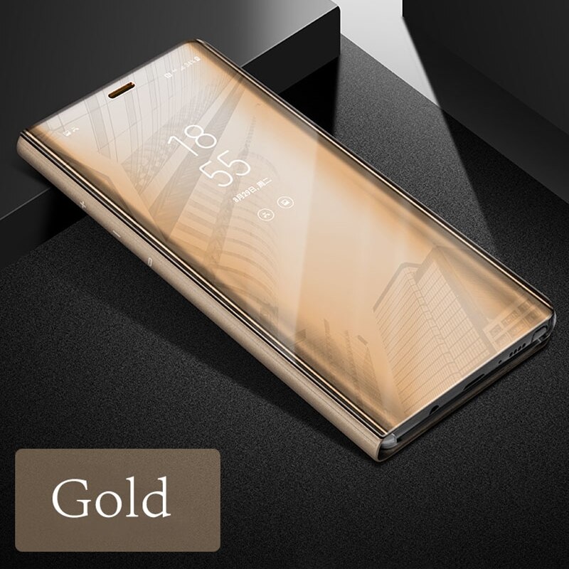 Voor Oppo Realme C3 Case Luxe Flip Clear View Spiegel Telefoon Geval Voor Oppo Realme C3 Back Cover Realme C3 case 6.5 "(3 Camera 'S)