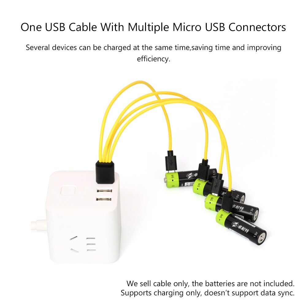 USB 2.0 To Micro USB 5V/2A AA AAA Battery Charging Cable Micro USB Splitter Cord For Samsung Huawei Google Phones Tablets