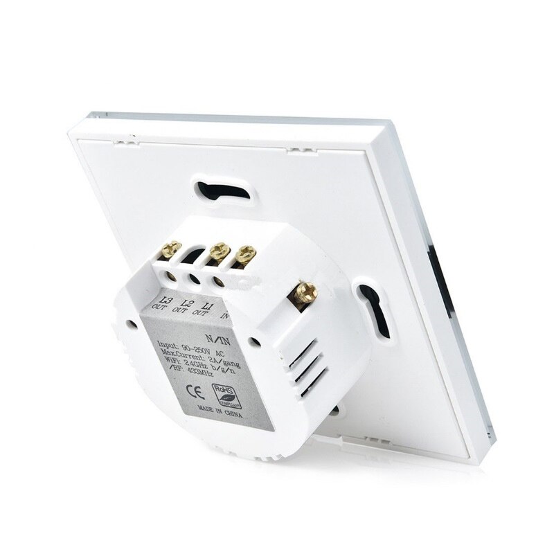 Smart Light Switch Home Automation Module Wifi Wireless Remote Control Wall Light Press Timer Switch 1 Gang With Glass Panel E