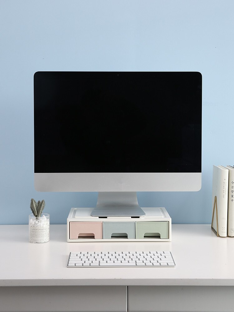 Plastic Office Laptop Computer Monitor Stand Neck Protection Desktop Monitor Riser Desk Supplies Desktop Organizer