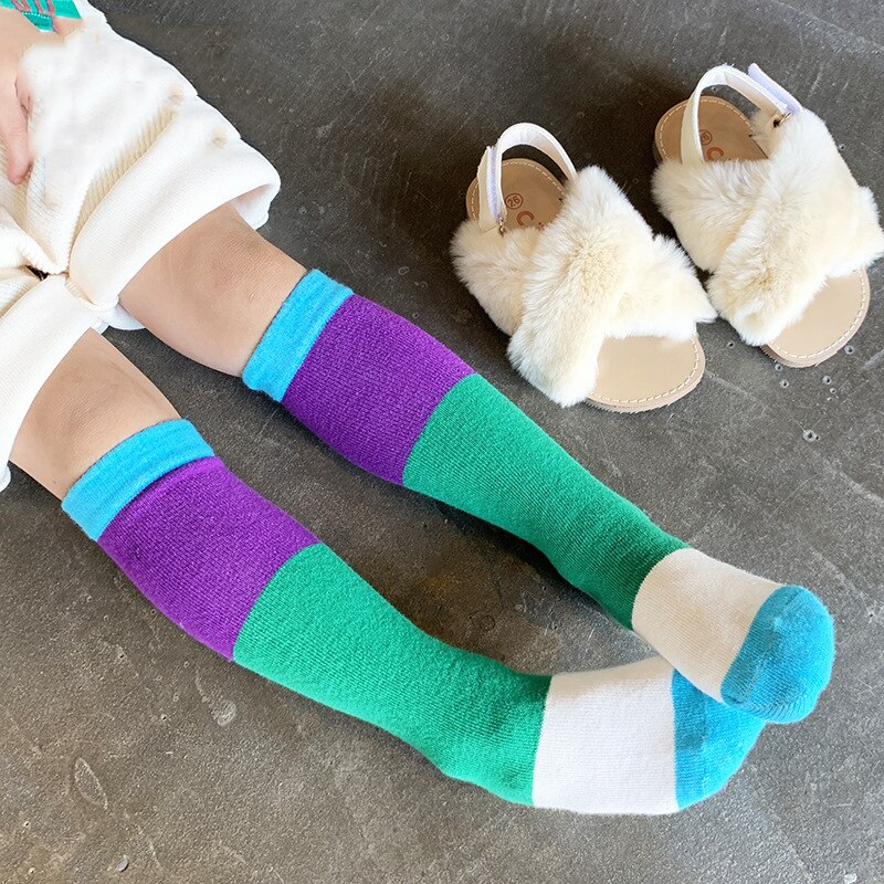 Hylidge Rainbow Infant Baby Knee Long Socks Patchwork Candy Color Baby Kids Girl Boy Long Socks Children Socks