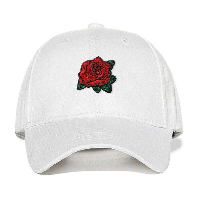Rose baseball kasket hip hop kvinder bomuld broderi blomst snapback hat udendørs sport buet sommer hat kvindelig far hat