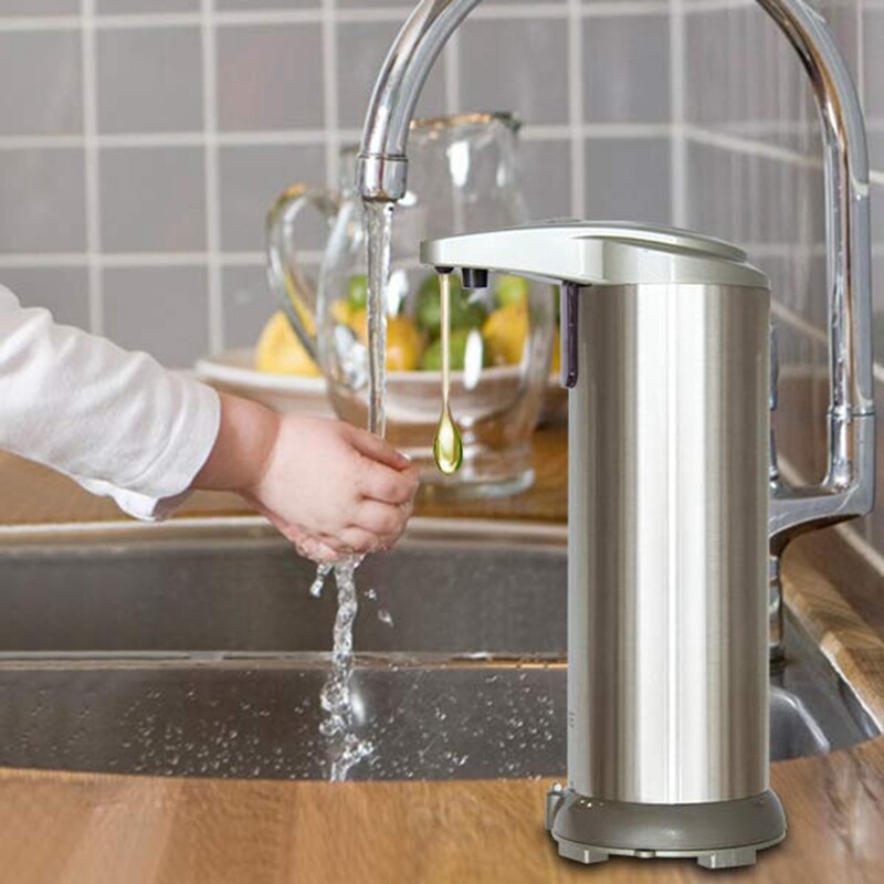 Automatic Soap Dispenser - Pressless Soap Dispenser with Waterproof Base, Infrared Motion Sensor Stainless Steel Dish Liquid Fre: Default Title