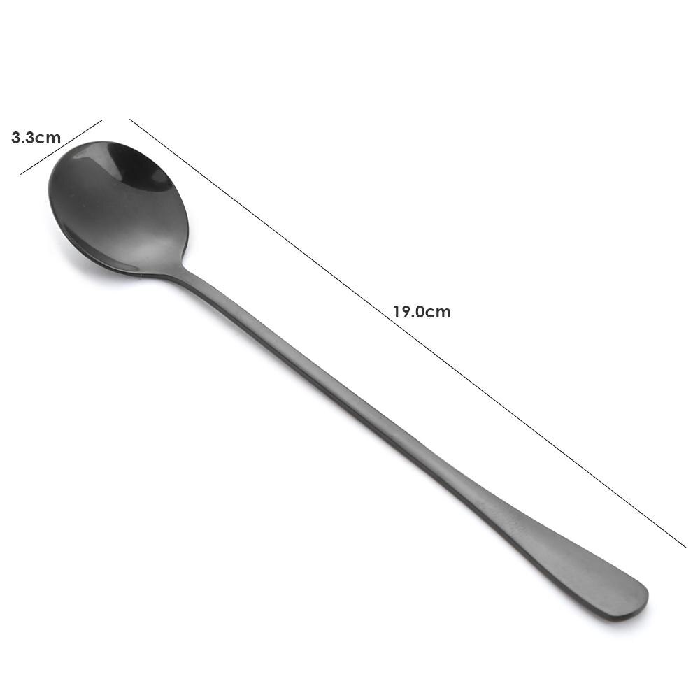1Pc Stainless Steel Coffee Spoon Long Handle Milk Tea Coffee Stirring Scoop Dessert Cafe Mixing Kitchen Gadgets: h
