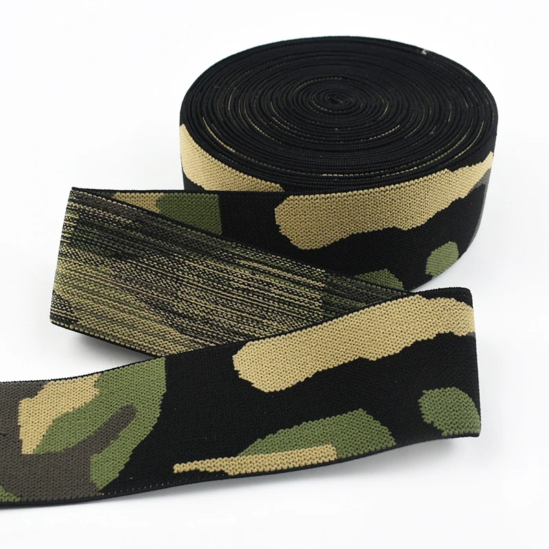 Bandas elásticas para cinturón de 1/2/3M, correas de camuflaje Jacquard de 38mm, banda de goma para ropa, cinta elástica para costura, accesorios: Dorado / 1 mes