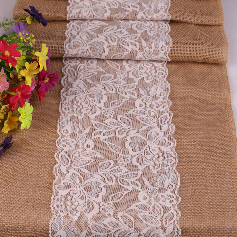 Classical White Lace Linen Table Runner Christmas Wedding Party Banquet Decoration Table Runner Home Hotel Restaurant Tablecloth
